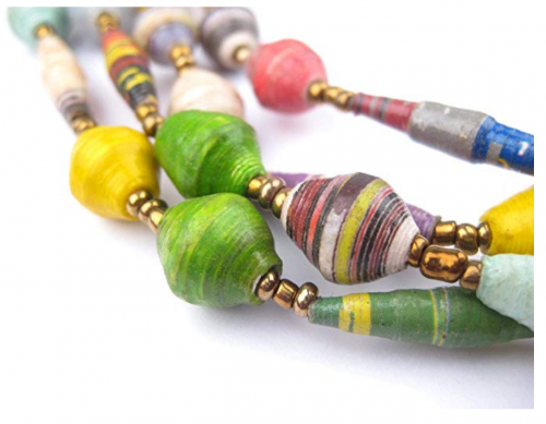 The Bead Chest Recycled Paper Bead Necklace Detail