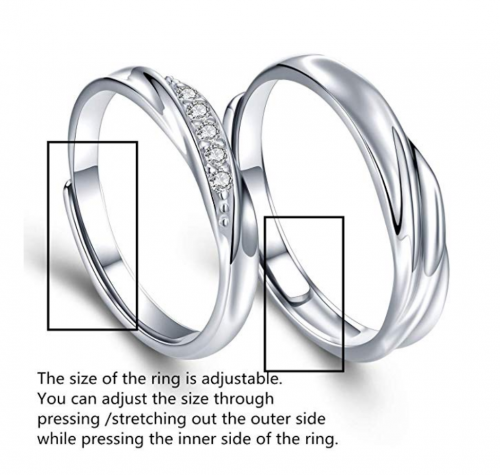 Sassu Fine Adjustable Couple Rings Detail