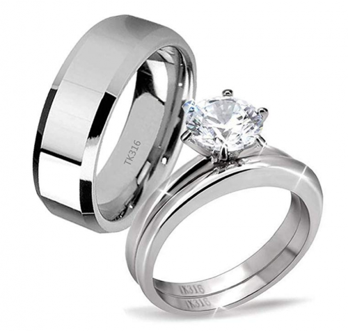 MABELLA Stainless Steel Ring Set