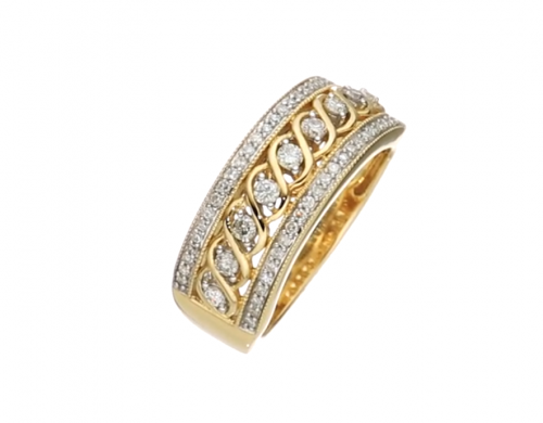 Jewelili 10kt Yellow Gold Anniversary Ring 2