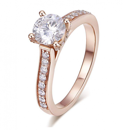 HAFEEZ CENTER Moissanite Rose Gold Engagement Ring