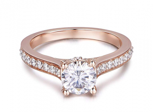 HAFEEZ CENTER Moissanite Rose Gold Engagement Ring Frontal