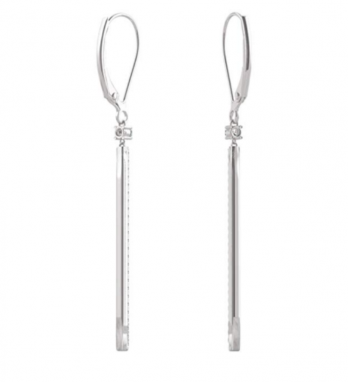 Charles & Colvard Moissanite Bar Earrings Back