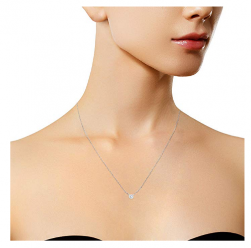Original Classics Diamond Floating Necklace on Model