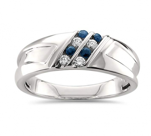 La4ve Diamonds Diamond & Blue Sapphire Ring