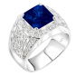  Sterling Manufacturers Princess Cut Sapphire Ring