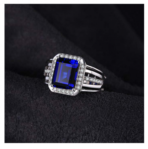 JewelryPalace Created Blue Sapphire Ring on Display