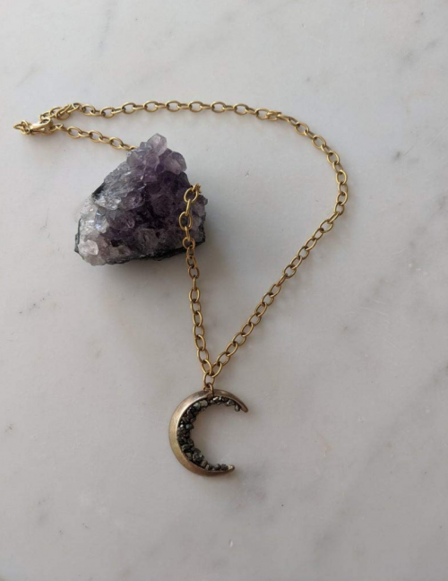 Gold Plated Crescent Moon Necklace by Earth Wind & Wire