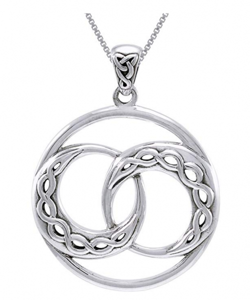 Jewelry Trends Celtic Knot Crescent Moon Necklace