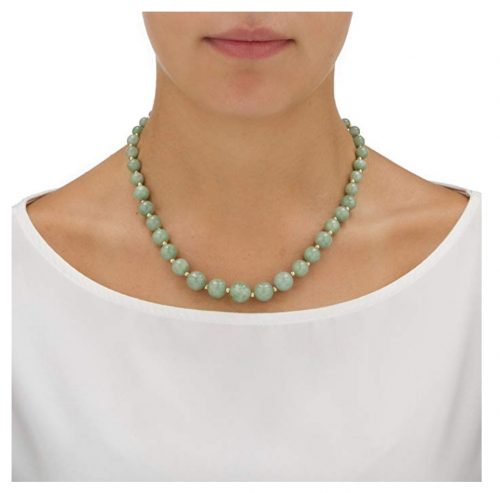 Seta Jewelry Genuine Jade Necklace on Model