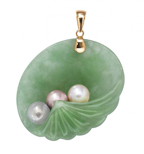 Lux Jade and Pearl Shell Pendant