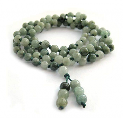 OVALBUY Hand Knotted 108 Jadeite Beads