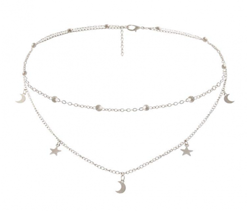 BaubleStar Star Moon Charm Chain Choker