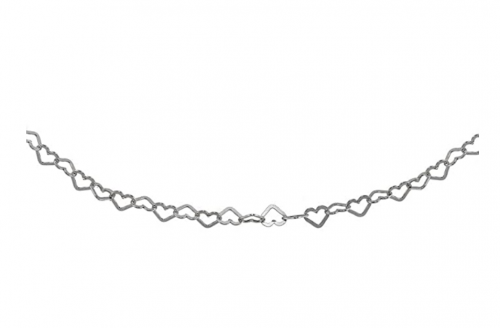 GemStar USA Sterling Silver Open Heart Chain Choker Detail