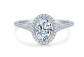  HAFEEZ CENTER Oval Halo Cubic Zirconia Engagement Ring