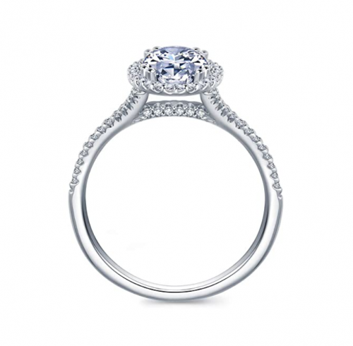 HAFEEZ CENTER Oval Halo Cubic Zirconia Engagement Ring Profile