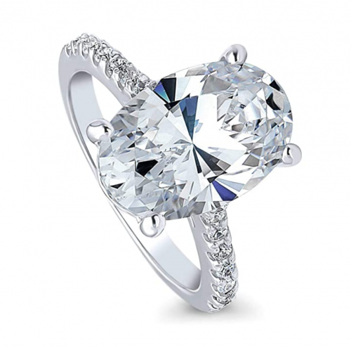 BERRICLE Oval Cut Solitaire Engagement Ring