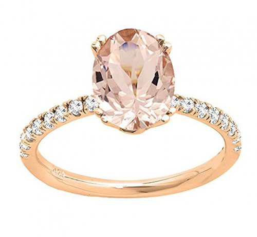 Dazzlingrock Collection Diamond Oval Engagement Ring Front