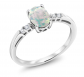 Gem Stone King 14K Opal and Diamond Ring 