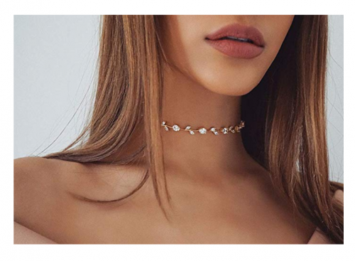 Nikita By Niki Rose Flower Choker Necklace on Model