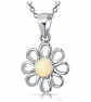  Bling Jewelry Rainbow Opal Daisy Flower Necklace