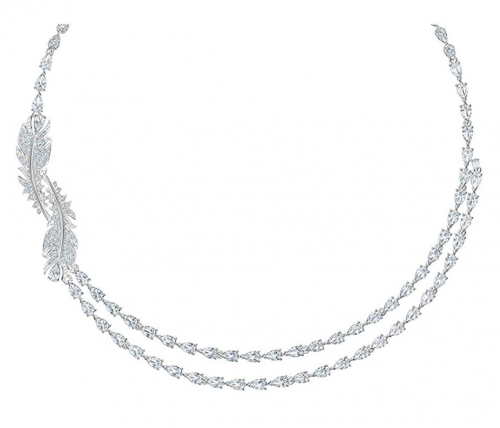 SWAROVSKI Crystal Nice Feather Collar Necklace Detail