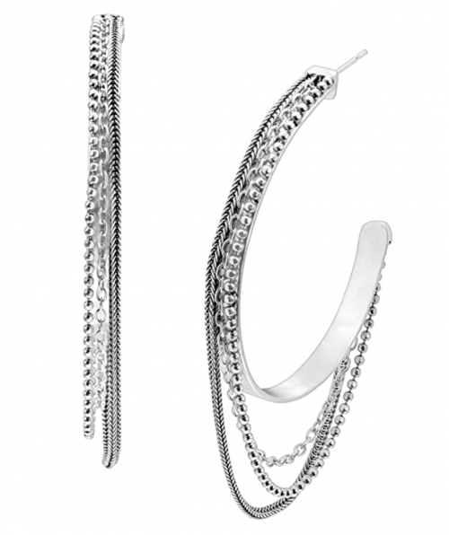 Silpada ‘High Life’ Multi-Chain Hoop Earrings