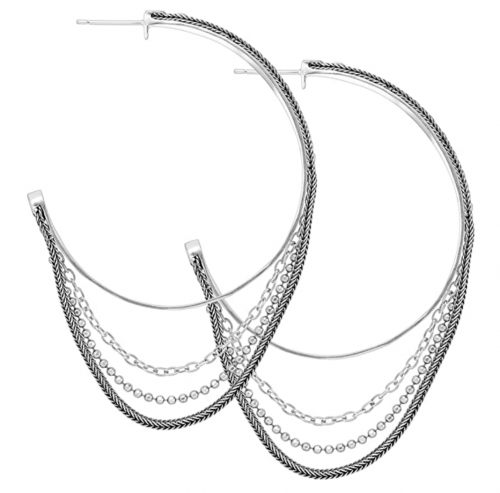 Silpada ‘High Life’ Multi-Chain Hoop Earrings 2