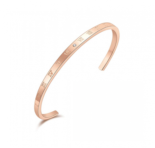 SAM & LORI Roman Numerals Cuff Bangle Bracelet