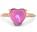 Fun Jewels Minimalist Rose Gold Heart Mood Ring