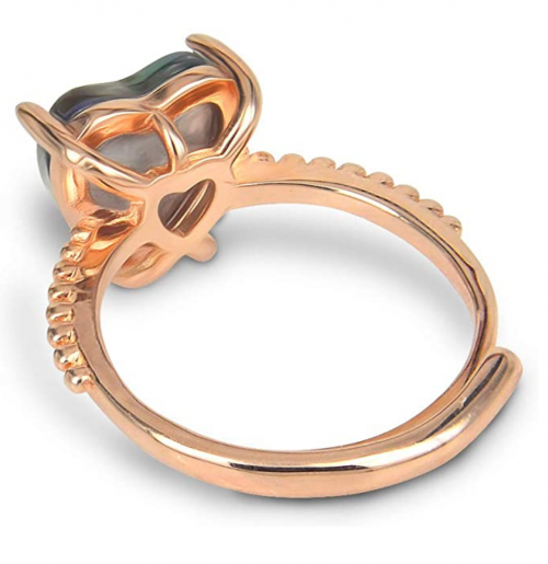 Fun Jewels Minimalist Rose Gold Heart Mood Ring