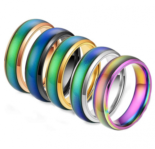 Aokarry Stainless Steel Ring Color Changing Mood