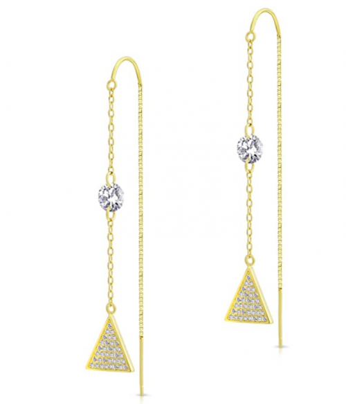 Arts & Molly Sterling Silver Threader Earrings with Cubic Zirconia