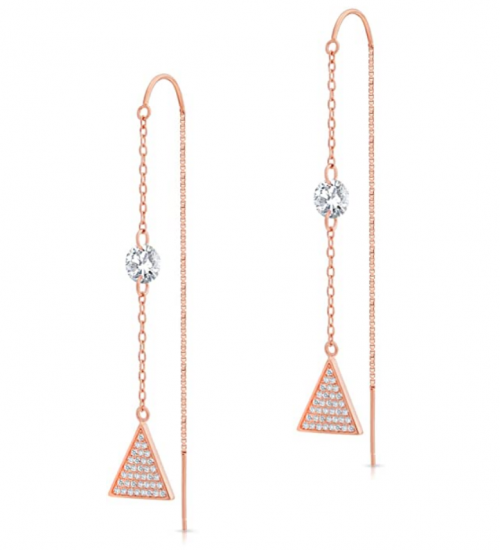 Arts & Molly Sterling Silver Threader Earrings with Cubic Zirconia