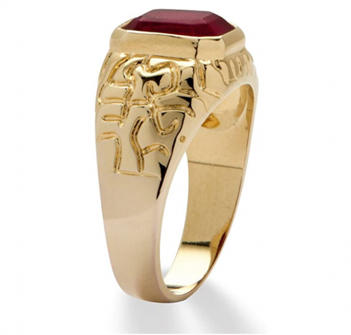 Palm Beach Jewelry Men's 14K Yellow Gold Ruby Ring