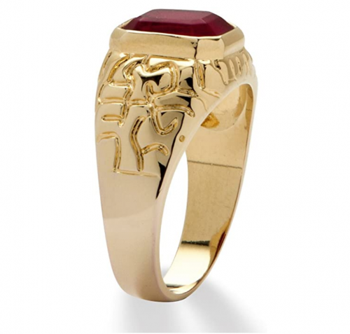 Simple Parallel Men Ruby Ring