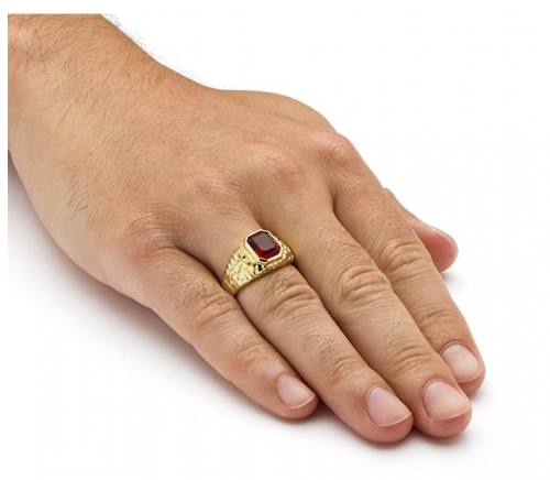 Palm Beach Jewelry Men's 14K Yellow Gold Ruby Ring