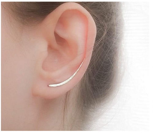 Ear Climber Earrings Long Sterling Silver Climbers Crawler Bar Studs