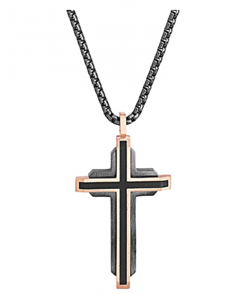 Steve Madden Men's Two-Tone Fancy Cross Necklace