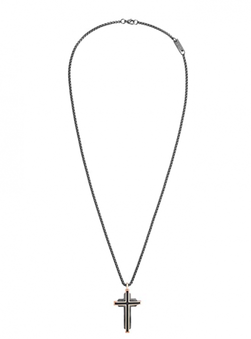 Steve Madden Men's Two-Tone Fancy Cross Necklace