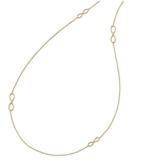 Black Bow Jewelry 14k Yellow Gold Polished Infinity Link & Cable Chain Necklace