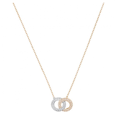 Swarovski Stone Women's Interlocking Circle Pendant Necklace