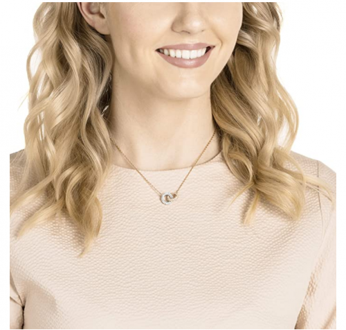 Swarovski Stone Women's Interlocking Circle Pendant Necklace