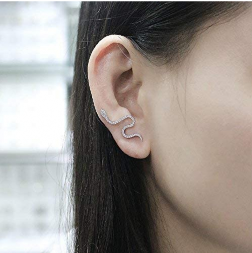 AoedeJ Snake Ear Climber Earrings