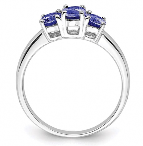 Ice Carats 3 Stone Blue Tanzanite Ring