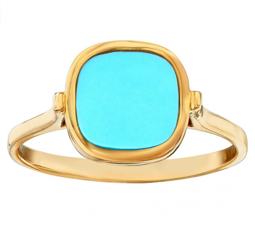 Ross-Simons Italian Turquoise Ring in 14kt Yellow Gold