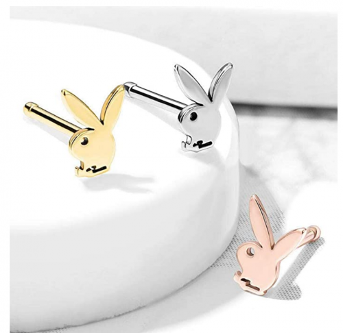 Playboy Bunny Top Nose Bone Stud Rings