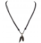 BlueRica Two Feather Rope Cord Necklace