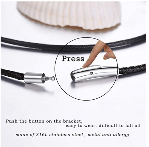 U7 Black/Brown Leather Necklace