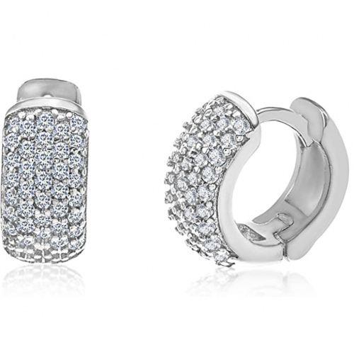 MIA SARINE Cubic Zirconia Pave' Huggies